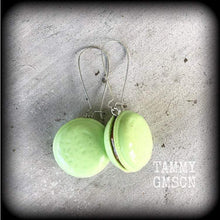 Load image into Gallery viewer, Plug dangles Tunnel dangles 3mm ear hangers Macaron earrings Biscuit Sweet Treats Kitsch earrings for pierced ears and stretched lobes Gauge
