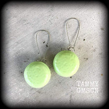 Load image into Gallery viewer, Plug dangles Tunnel dangles 3mm ear hangers Macaron earrings Biscuit Sweet Treats Kitsch earrings for pierced ears and stretched lobes Gauge