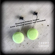 Load image into Gallery viewer, Plug dangles Tunnel dangles 3mm ear hangers Macaron earrings Biscuit Sweet Treats Kitsch earrings for pierced ears and stretched lobes Gauge