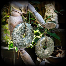 Load image into Gallery viewer, 8 gauge ear weights for stretching 3mm ear hangers Jasper earrings Green jasper jewelry Stone weights Plug earrings Hanging gauges Tunnels