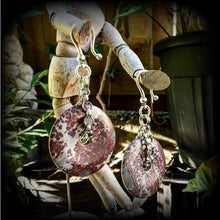 Load image into Gallery viewer, 2 gauge ear weights for stretching 6mm ear hangers Jasper earrings Chohua jasper jewelry Stone weights Plug earrings Hanging gauges Tunnels