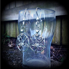 Load image into Gallery viewer, 2 gauge ear weights 6mm gauged earrings Baphomet Pentagram ear 0 gauge hangers Gauged earrings Plug dangles Tunnel dangles Hanging gauges
