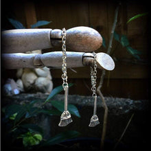 Load image into Gallery viewer, 4mm ear hangers Witchy plug dangles 5mm Besom 6mm 8mm 0 gauge tunnel dangles Witches broom Plug earrings For stretched ears Gauged earrings