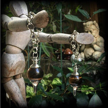 Load image into Gallery viewer, Tigers Eye 00 gauge weights Tigers Eye ear weight Gemstone ear hangers Hanging gauges Gauged earrings Tunnel dangles Plug dangles Gauges