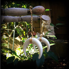 Load image into Gallery viewer, Artemis ear hangers, Double Horn, Tunnel dangles, Plug dangles, Tunnel earrings, Gauged earrings, Hanging gauges, Plug earrings  0g 2g 4g 6g