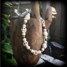 Load image into Gallery viewer, Voodoo bracelet Halloween bracelet Skull bracelet Erzulie bracelet Stone barcelet Creole Haitian Halloween beaded bracelet Day of the Dead