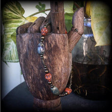Load image into Gallery viewer, Papa Legba bracelet Jasper bracelet Brown skull bracelet Bronze bracelet Gothic bracelet Voodoo bracelet Halloween bracelet