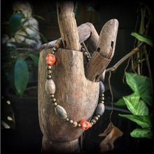 Load image into Gallery viewer, Voodoo bracelet Jasper bracelet Skull bracelet Industrial Gothic Emo Los Muertos Santeria Halloween bracelet Papa Legba bracelet Loa jewelry