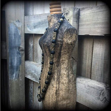 Load image into Gallery viewer, Loa necklace Voodoo necklace Bronze and stone necklace Ogoun necklace Vodou jewelry Santeria jewelry Voodoo jewelry Tribal jewelry Gothic