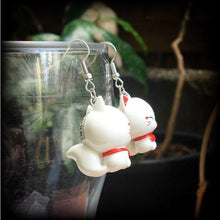 Load image into Gallery viewer, Cute fox earrings Kitsune earrings Kawaii Japanese Inari Fox earrings Kitsch Shinto earrings Japanese Tunnel earrings Oni Plug earrings2g 4g