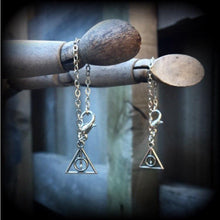 Load image into Gallery viewer, 4mm tunnel dangles 6mm plug dangles 8 gauge plug earrings Wizard earrings 6 gauge tunnel earrings Gauged earrings Hanging gauges Ear hangers