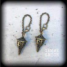 Load image into Gallery viewer, Lantern earrings Japanese earrings Bronze earrings Ornate earrings Ethnic earrings Tunnel earrings Plug earrings Gauged earrings 8g 6g 4g 2g