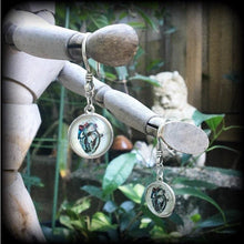 Load image into Gallery viewer, Zombie heart earrings Halloween earrings Anatomical heart earrings Horror earrings B-Grade Plug earrings Gauges Tunnel dangles Pierced ears