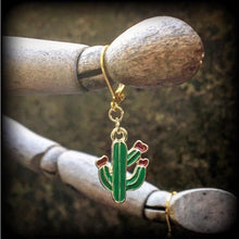 Load image into Gallery viewer, Cactus earrings Cactus jewelry Five dollar earrings Succulent earrings Plant jewelry Vegan jewelry Cute earrings Tunnel earrings 8g 6g 4g 2g