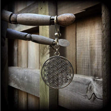 Load image into Gallery viewer, Flower of Life earrings Sacred Geometry Geometric earrings 6mm ear hangers Seed of life 2 gauge plug earrings 0g Tunnel earrings Ear weights