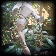 Load image into Gallery viewer, Ear weights 2 gauge 0 gauge bronze ear weights 6mm ear hangers Hanging gauges 8mm gauged earrings 3mm tunnel dangles 4mm plug dangles 00g 0g