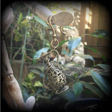 Load image into Gallery viewer, Genie Lamp earrings for stretched lobes, Light weight ear weights, Tunnel dangles, Hanging gauges, Gauged earrings, Plug dangles, Bronze 2g
