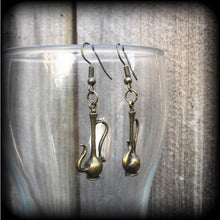 Load image into Gallery viewer, Hookah earrings Pipe earrings Vape earrings Bong earrings Shisha earrings Alice in Wonderland earrings Caterpillar earrings Tunnel dangles
