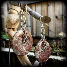 Load image into Gallery viewer, 2 gauge ear weights for stretching 6mm ear hangers Jasper earrings Chohua jasper jewelry Stone weights Plug earrings Hanging gauges Tunnels