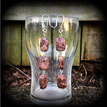 Load image into Gallery viewer, Chohua Jasper earrings Gemstone earrings Dangle earrings Plug earrings Tunnel earrings Hanging gauges Pierced ears Kidney hooks 3mm 4mm 5mm