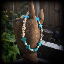 Load image into Gallery viewer, Skull bracelet Voodoo Horror jewelry Cross bracelet Cinco de Mayo jewelry Frost Bite Santeria bracelet Gothic jewelry Halloween bracelet