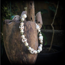 Load image into Gallery viewer, Voodoo bracelet Halloween bracelet Skull bracelet Erzulie bracelet Stone barcelet Creole Haitian Halloween beaded bracelet Day of the Dead