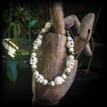 Load image into Gallery viewer, Voodoo bracelet Halloween bracelet Skull bracelet Erzulie bracelet Stone barcelet Creole Haitian Halloween beaded bracelet Day of the Dead