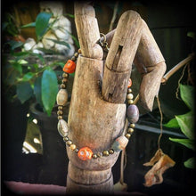 Load image into Gallery viewer, Voodoo bracelet Jasper bracelet Skull bracelet Industrial Gothic Emo Los Muertos Santeria Halloween bracelet Papa Legba bracelet Loa jewelry