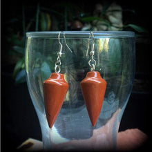 Load image into Gallery viewer, Red Jasper earrings Gemstone earrings Dangle earrings Blood moon earrings Crystal earrings Dangle earrings Pierced ears Kidney hooks 3mm 4mm