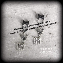 Load image into Gallery viewer, Deer earrings Antler earrings Elk earrings Animal earrings Animal jewelry Wiccan jewelry Nature earrings Pan earrings Saggitarius Gauges 8g