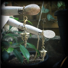 Load image into Gallery viewer, Lantern earrings Japanese earrings Bronze earrings Ornate earrings Ethnic earrings Tunnel earrings Plug earrings Gauged earrings 8g 6g 4g 2g
