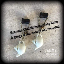 Load image into Gallery viewer, Tea pot earrings Te apot ear hangers Barista jewelry Alice in Wonderland Tea Party earrings High Tea 3mm Tunnel earrings 00g Plug earrings
