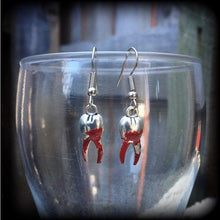 Load image into Gallery viewer, Molar teeth earrings Tooth fairy earrings Tooth earrings Dentist earrings Halloween earrings Costume earrings Cosplay earrings Zombies 6g