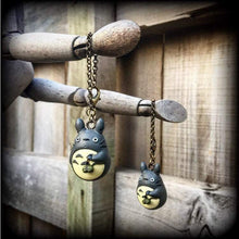 Load image into Gallery viewer, Totoro earrings Kawaii Ear hangers Anime Ghibli Japanese Cat Studio Ghibli Pierced ears Tunnel dangles Tunnel earrings Plug dangles 00g 0g
