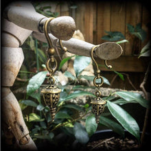 Load image into Gallery viewer, Japanese ear hangers 4mm 6 gauge Bronze ear weights 5mm plug dangles Hanging gauges 8mm tunnel dangles 10mm Gauged earrings 00g 0g 2g 4g 6g
