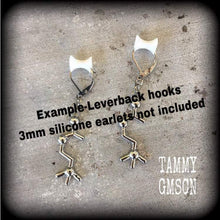 Load image into Gallery viewer, Molecule earrings Dream molecule Acetylcholine earrings Science earrings Chemical earrings Geek Plug earrings Tunnel earrings Lab jewelry 8g