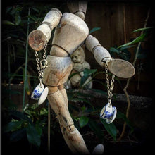 Load image into Gallery viewer, 4mm 6 gauge ear hangers Tea cup earrings Devonshire tea earrings Alice in Wonderland 5mm Tunnel earrings 4mm Tunnel dangles Plug earrings