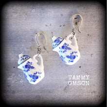 Load image into Gallery viewer, Tea pot earrings China teapot earrings Alice in Wonderland Tea Party earrings 3mm 4mm 6mm 8mm tunnel dangles 2 gauge plug earrings Gauges