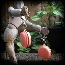 Load image into Gallery viewer, Macaron earrings 00 gauge tunnel dangles Biscuit earrings 0 gauge tunnel earrings Sweet Treats earrings French earrings Bakery treats Gauges