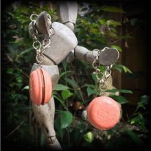 Load image into Gallery viewer, Macaron earrings 00 gauge tunnel dangles Biscuit earrings 0 gauge tunnel earrings Sweet Treats earrings French earrings Bakery treats Gauges