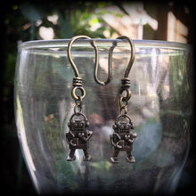 Load image into Gallery viewer, Robot earrings Asimov earrings AI earrings Robot jewelry Sci Fi earrings Pierced ears 3mm Plug earrings 4mm tunnel dangles Gauged earrings