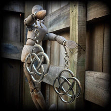 Load image into Gallery viewer, Celtic knot earrings Infinity earrings Charmed earrings Pagan earrings Irish earrings 2 gauge plug earrings Ear hangers 6mm tunnel dangles