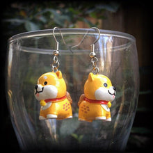 Load image into Gallery viewer, Dog earrings Shiba Inu earrings Kawaii Japanese Dog earrings Kitsch Japanese 8 gauge Tunnel earrings 3mm Plug earrings 6mm Pokemon earrings