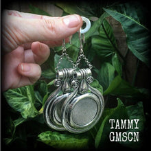 Load image into Gallery viewer, Artemis earrings Goddess jewelry Dangle earrings Boho jewelry Shield maiden 8g Plug earrings 6g Ear weights 0g Tunnel dangles Plug dangles