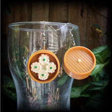 Load image into Gallery viewer, Dumpling earrings Pork Bun Bao Chinese Gyoza Yum Cha Food earrings Ear hangers Gauged earrings Tunnel dangles Plug earrings 0g 2g 4g 6g 8g