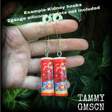 Load image into Gallery viewer, Octopus earrings Junk food earrings Chilil earrings Squid earrings Fast Food earrings Japanese earrings 8 gauge Tunnel dangles Kidney hooks