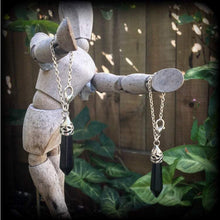 Load image into Gallery viewer, 4mm gemstone ear weights Onyx tunnel dangles Stone weights Black Onyx tapers Hanging gauges Gauged earrings 3mm Plug gauges Tunnel dangles