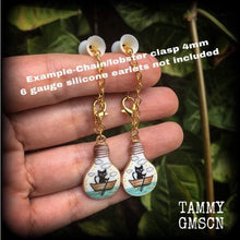 Load image into Gallery viewer, Day of the Dead Cat earrings Tunnel Plug earrings Crazy Cat Lady earrings Witches familiar Feline jewelry Animal earrings Quirky earrings