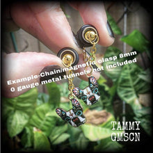 Load image into Gallery viewer, Dog earrings Day of the Dead earrings French bulldog Canine jewelry Animal earrings Quirky earrings Kidney hooks Leverback hook earrings