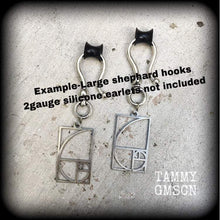 Load image into Gallery viewer, 3mm ear hangers 4mm weights Fibonacci 5mm tunnel dangles 6mm plug dangles 8mm tunnel earrings 10mm plug earrings Hanging gauges 12mm gauges